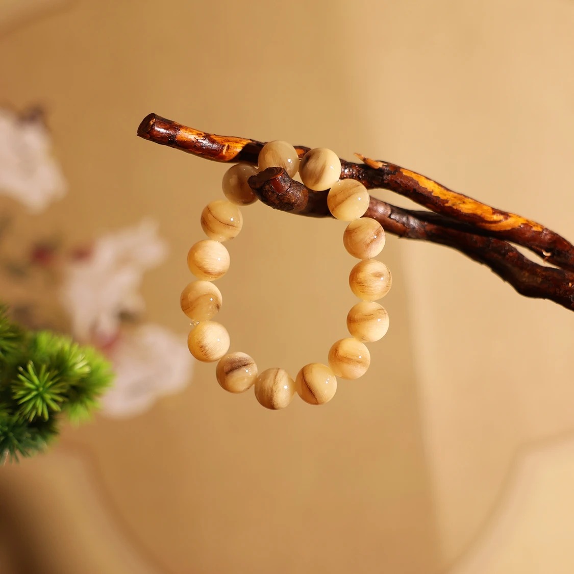 手链 藏区天然高贵羊圆珠手串