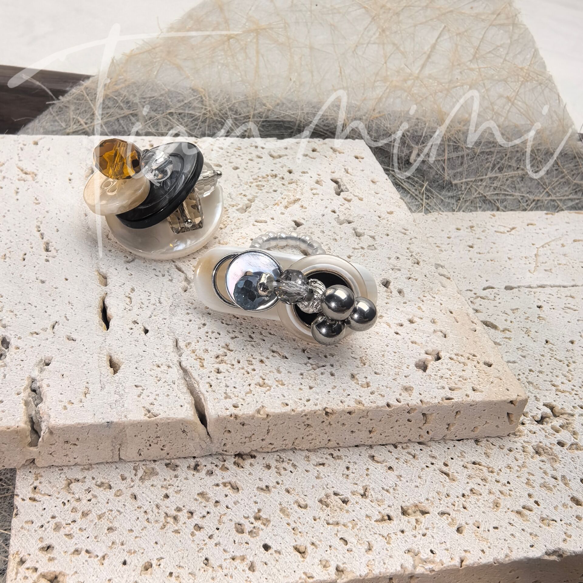 不锈钢仿水晶耳饰 【新款秋冬】美拉德链耳耳/直播选款链接零售