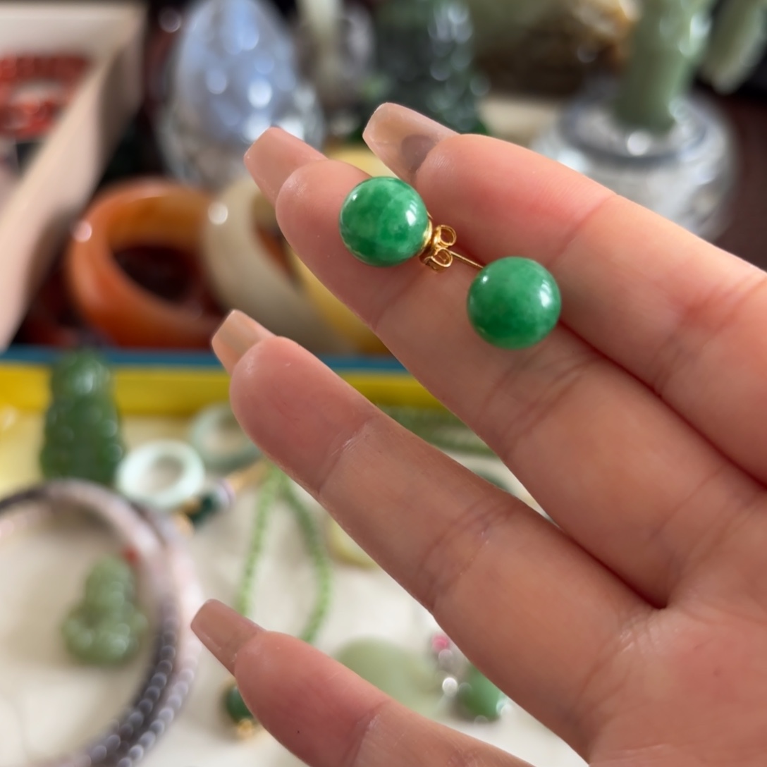 翡翠合金耳饰58742