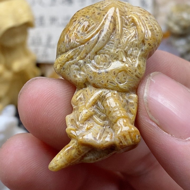 颈饰未镶嵌硅化珊瑚（珊瑚玉）