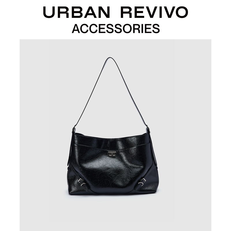 URBAN REVIVO2025秋季新款女士潮酷托特单肩斜挎包UAWB50156