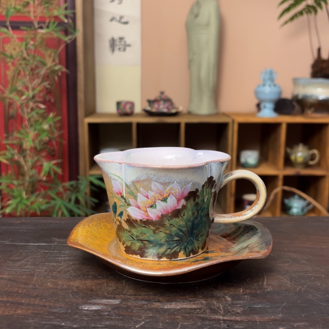 杯柴烧手工手绘陶瓷