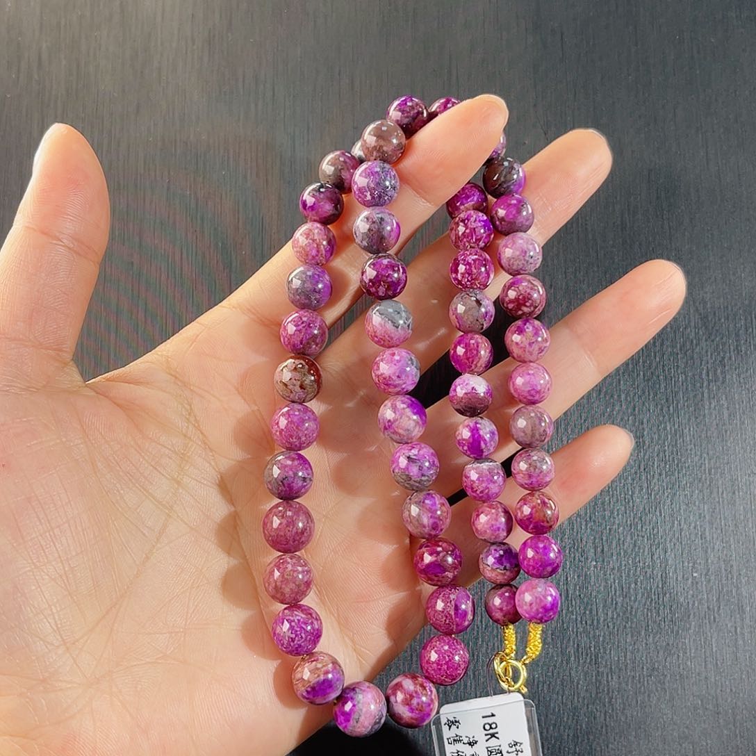 未镶嵌苏纪石（舒俱来）南非舒俱来老矿料项链k金