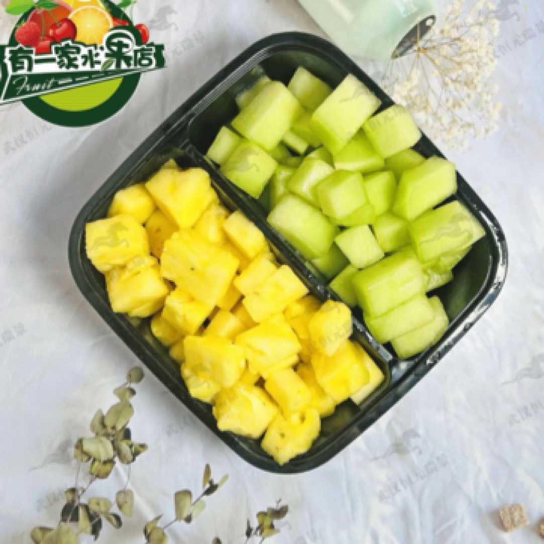 果切同城送（鲜切水果）网纹瓜凤梨双拼约500g