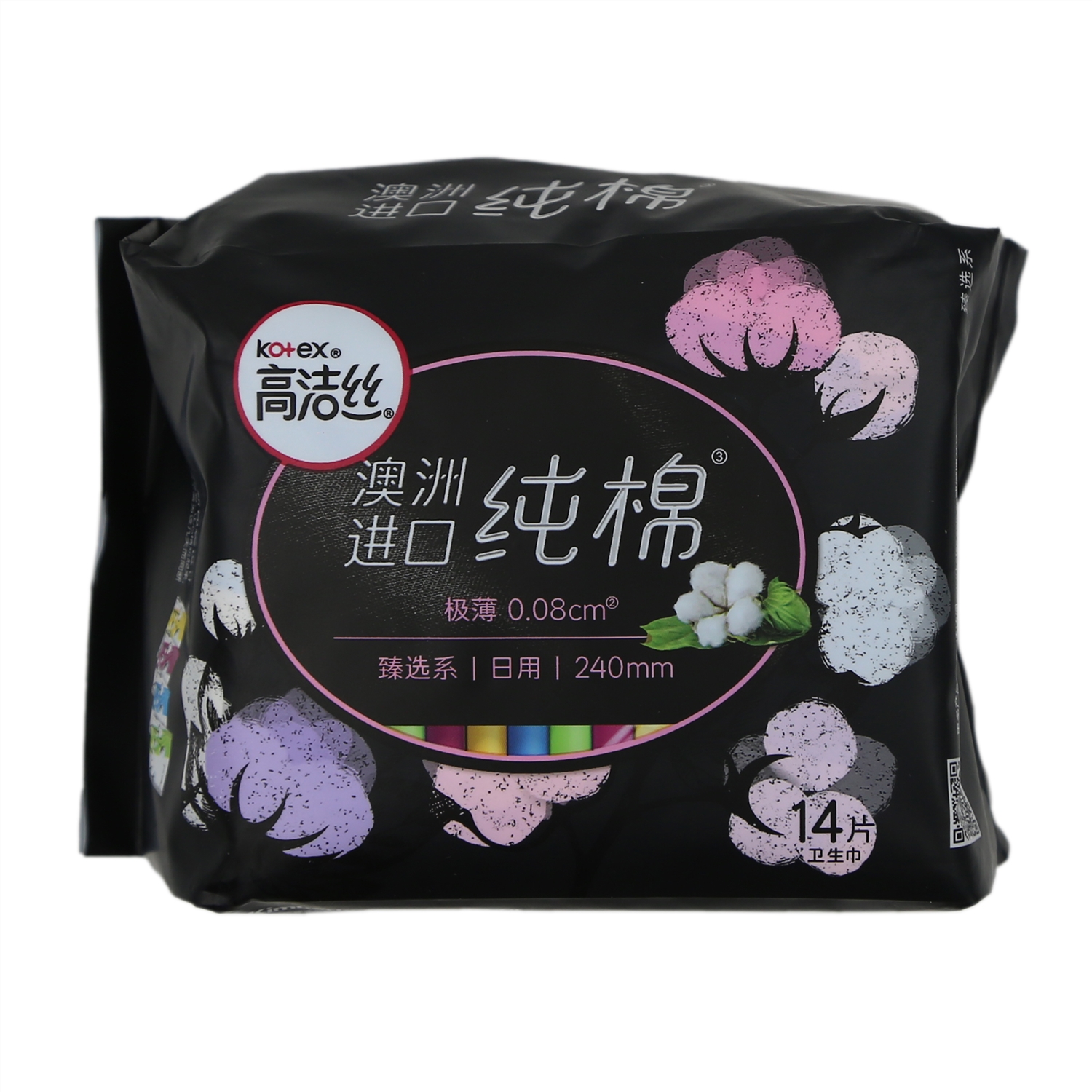 Kotex/高洁丝臻选纯棉卫生巾日用240mm16片