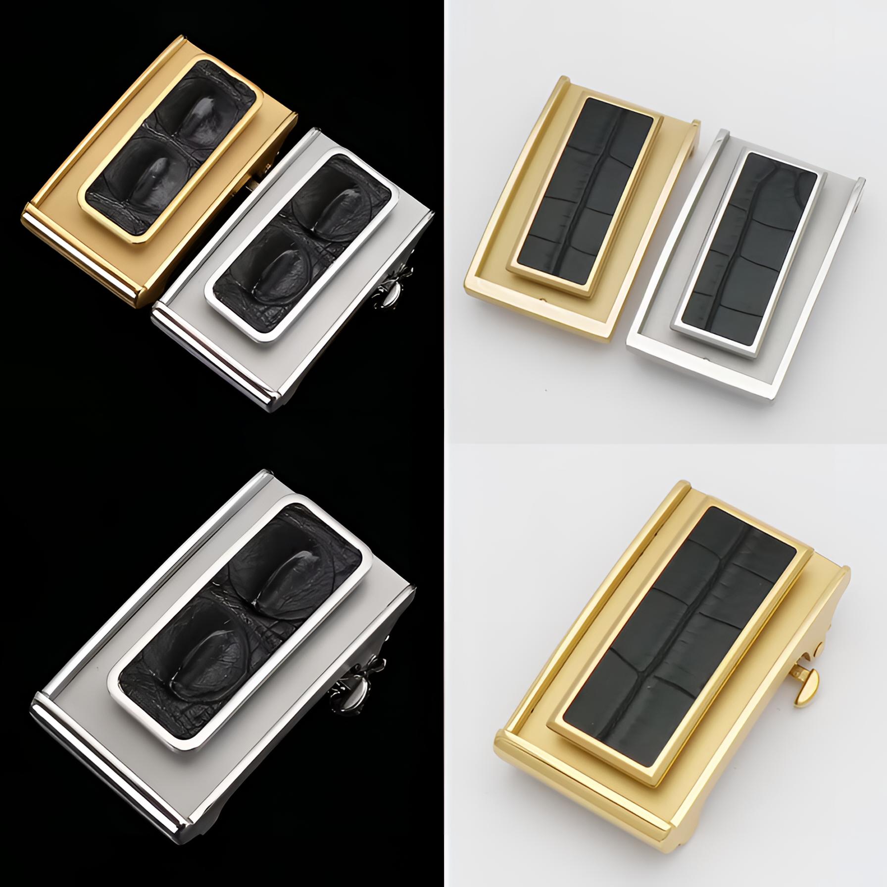 【鳄鱼扣系列】男士皮扣头不锈钢板扣皮带扣新款内扣新款钢扣腰带头