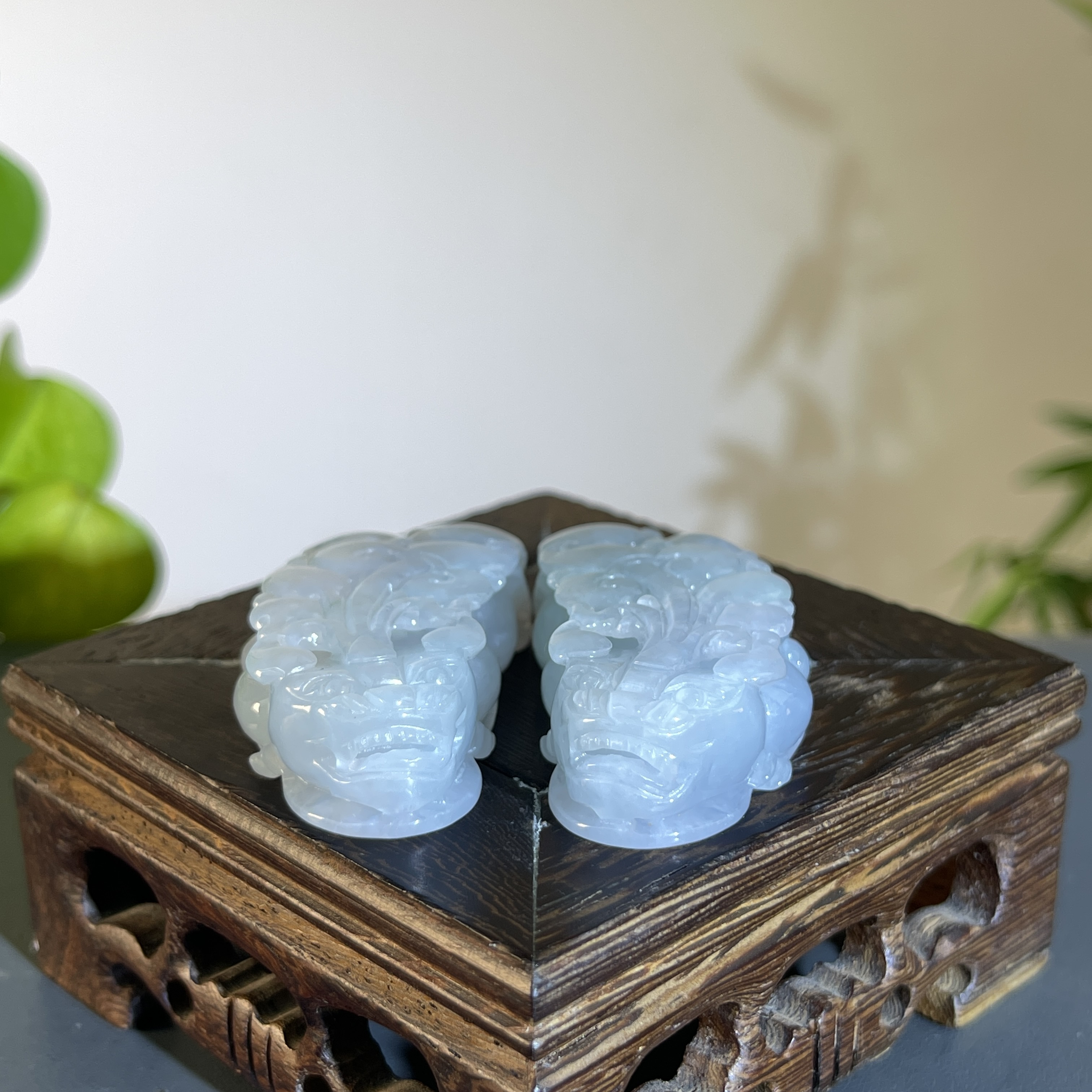 JCA06-86 天然缅甸A货翡翠  貔貅一对