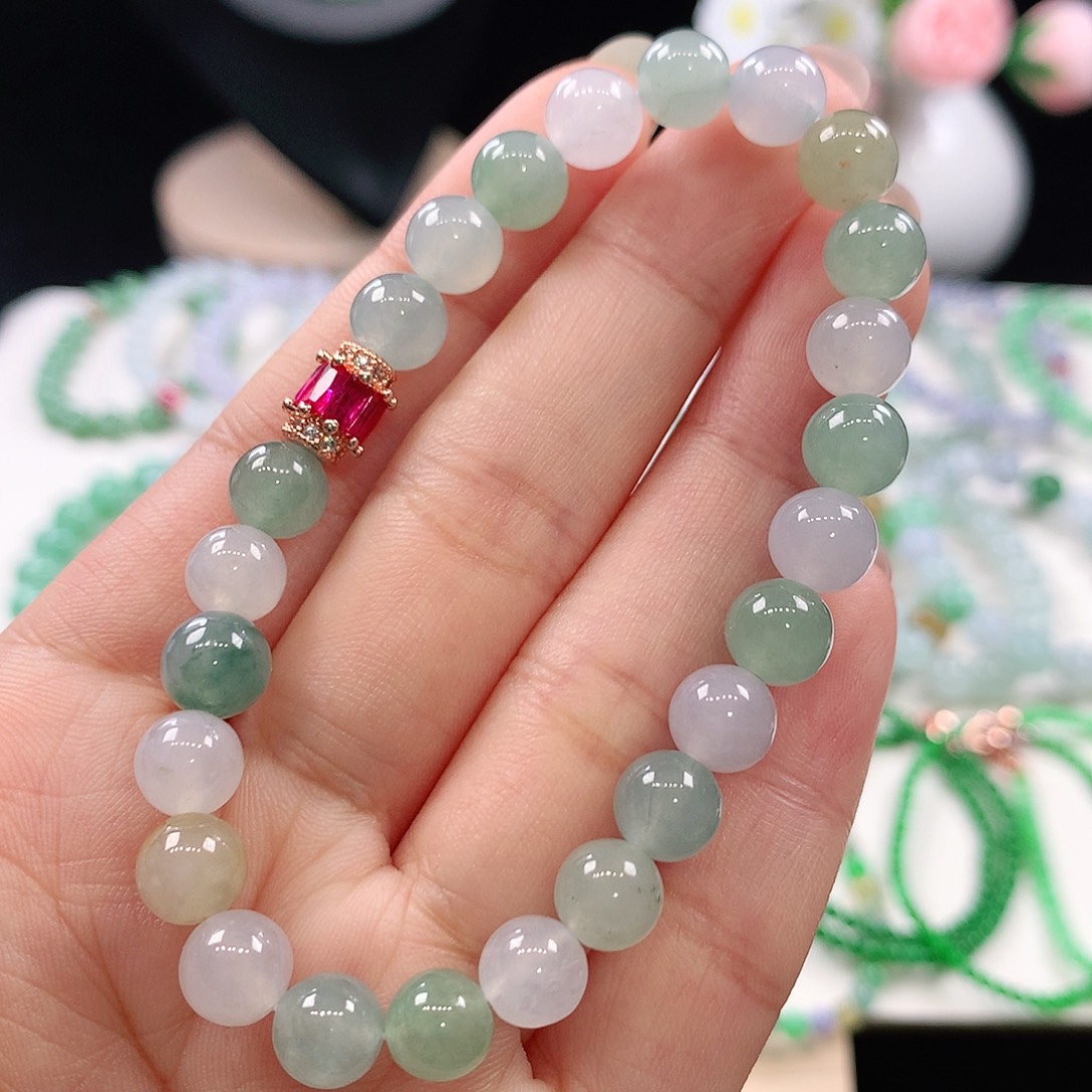 翡翠未镶嵌手链7.4mm