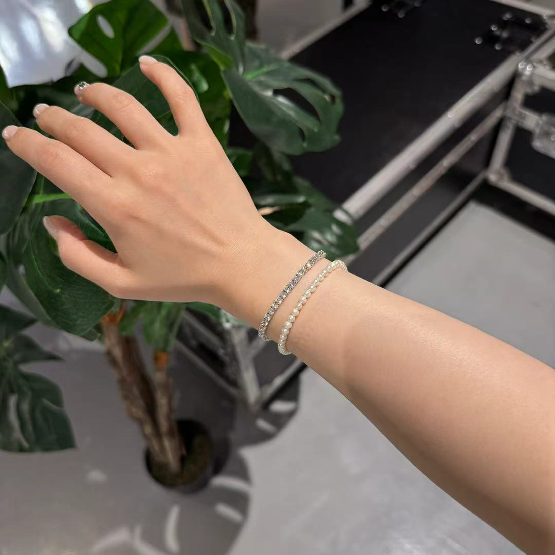 925银手链 满镶手链 通体纯银