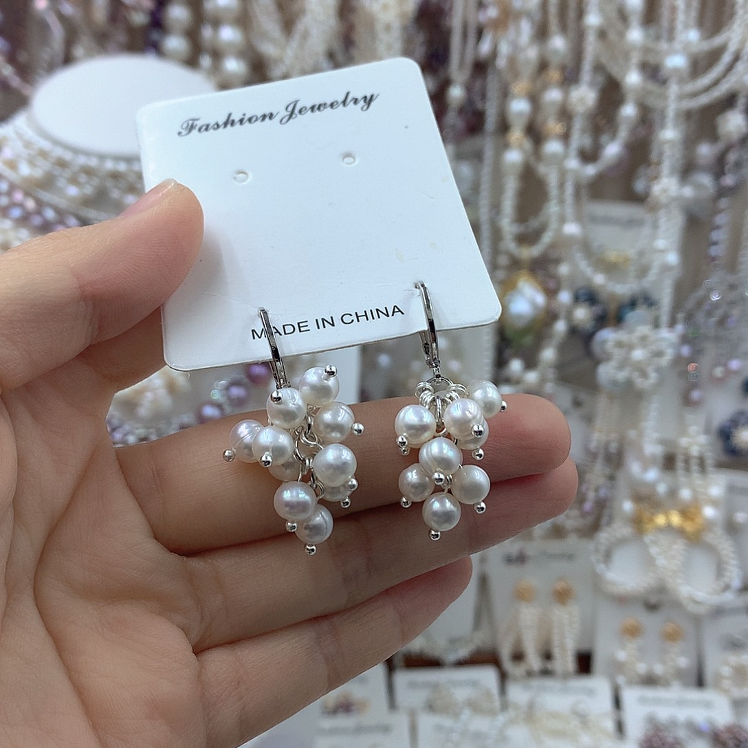 项链耳饰银S925镶嵌淡水珍珠