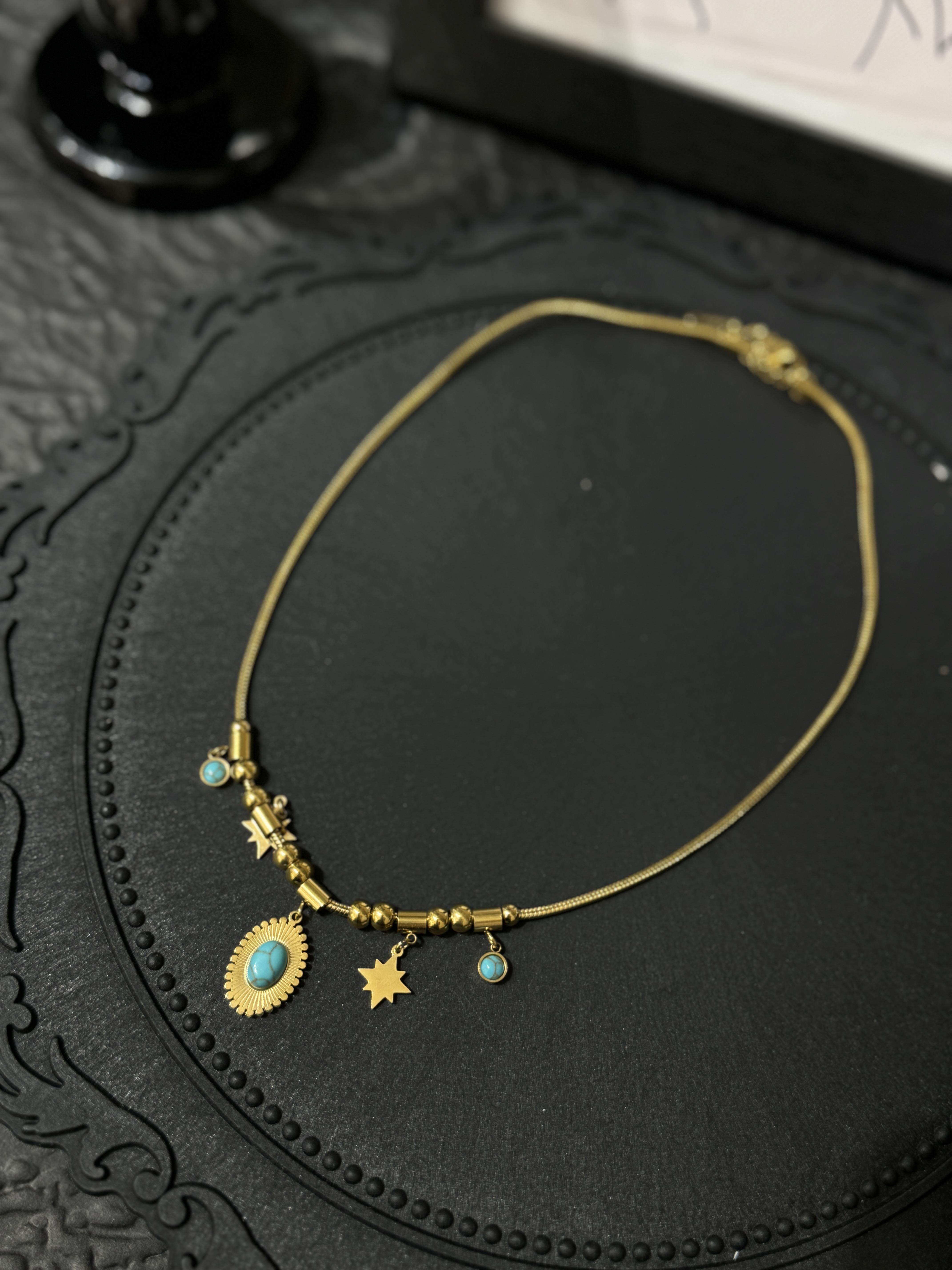 钛钢项链 钛钢项链 LARVINA原创法式复古项链