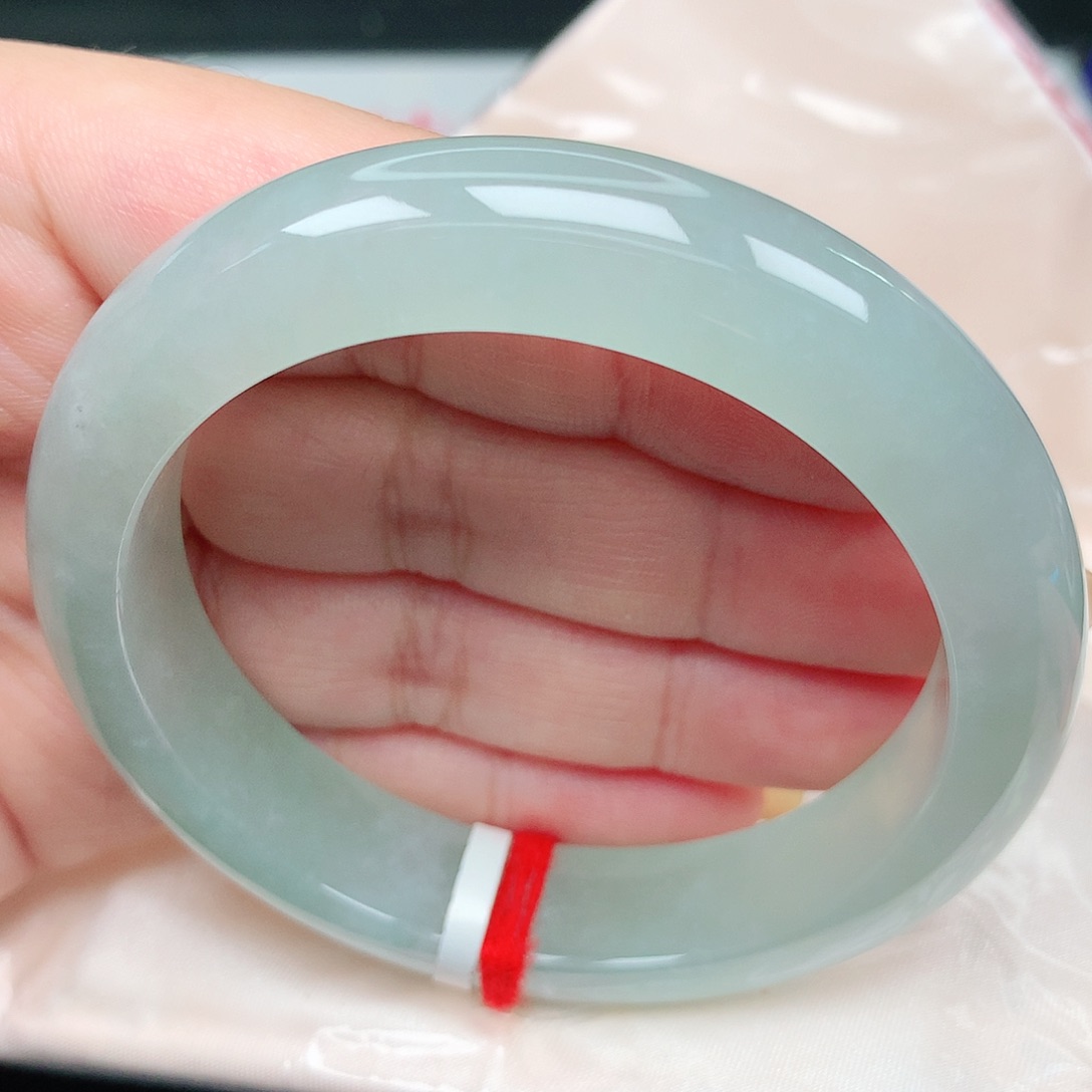 未镶嵌手镯翡翠36冰胶晴绿