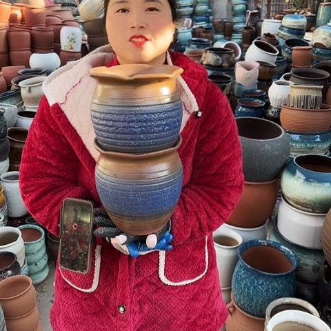 口19高20瑕疵盆子。 