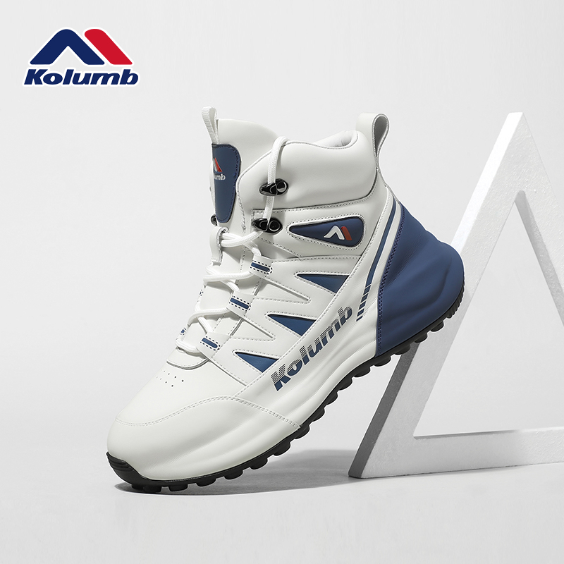 kolumb/哥仑步官方正版男士休闲鞋高帮男鞋真皮鞋子男款冬季百搭