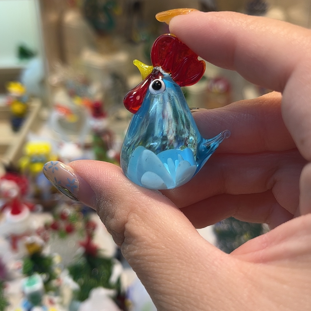 琉璃手工艺品扎花咕咕鸡