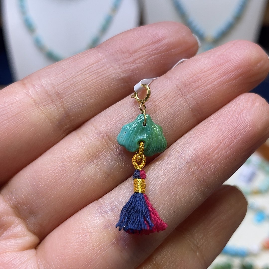 绿松石18K金镶嵌滴流