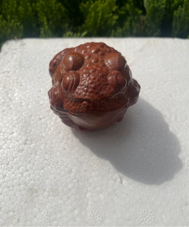 泗滨砭石手把件三足金蟾满天星老料