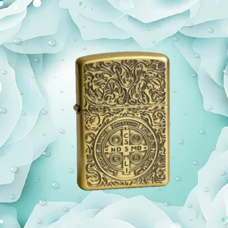 青铜康斯防风油打火机送男士无油