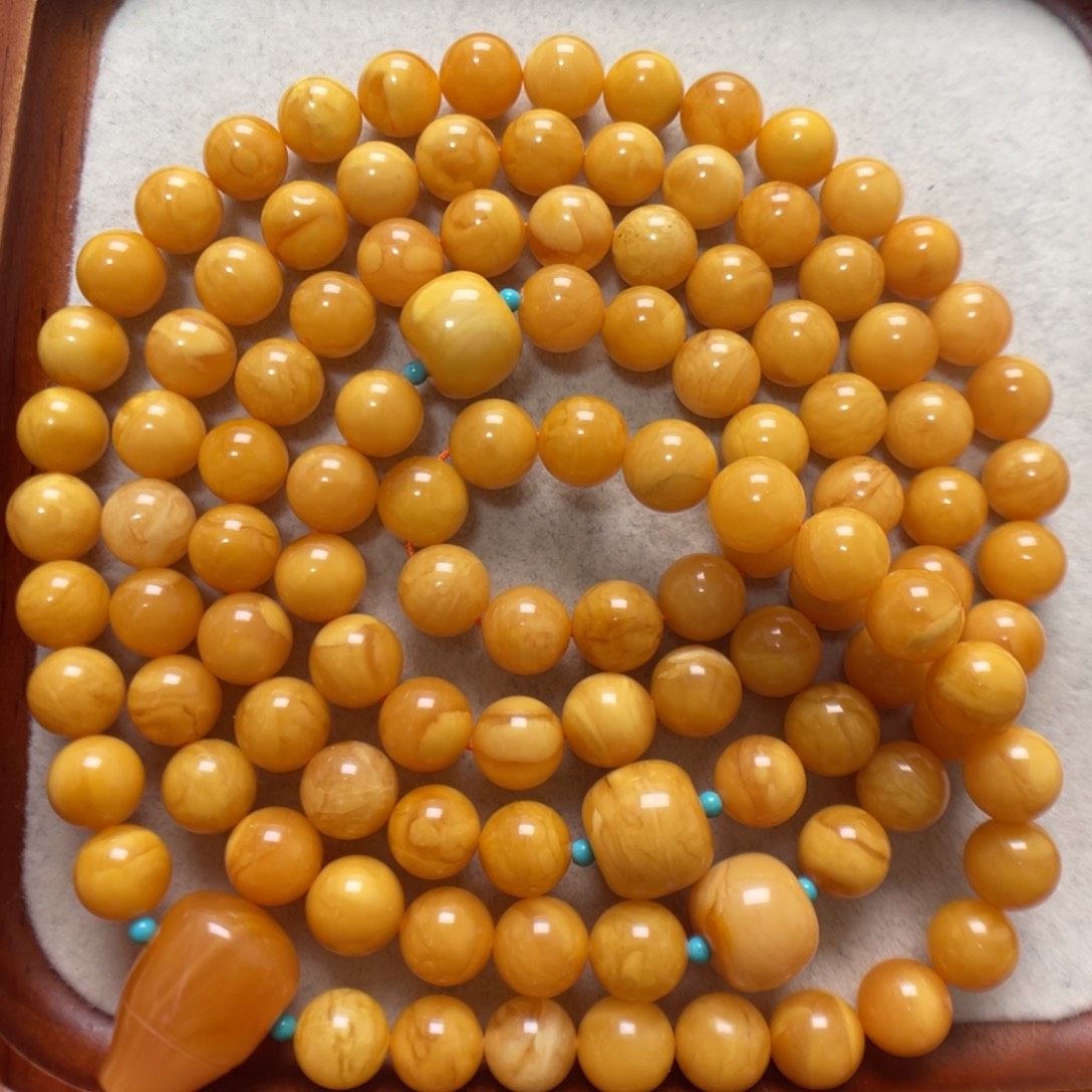 蜜蜡未镶嵌项链108