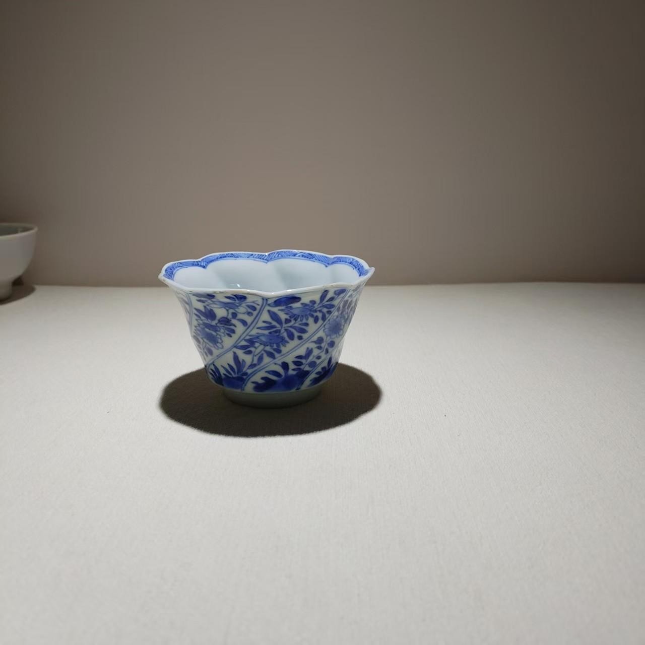 16 225 清 康熙 青花花卉杯-507