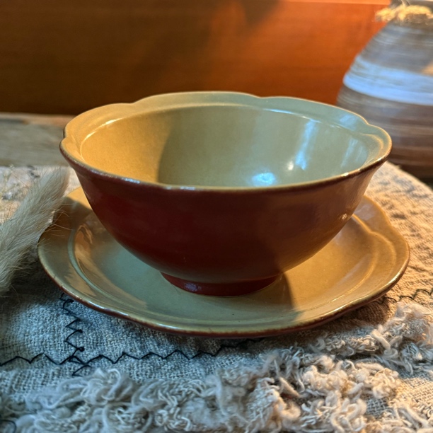 赤瑾安哥拉陶瓷餐具盘碗套装米饭碗➕吐骨碟釉下彩
