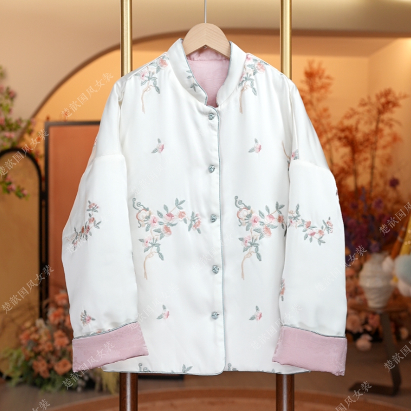 【夕辞】2025冬季新款国风上衣女新中式宽松立领加棉加厚上衣外套