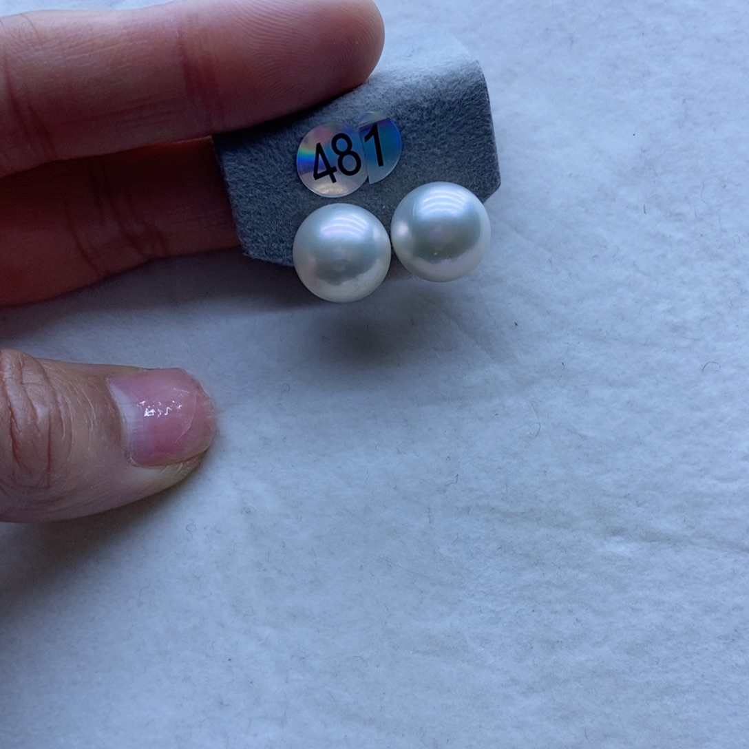 淡水珍珠耳饰18K金镶嵌481