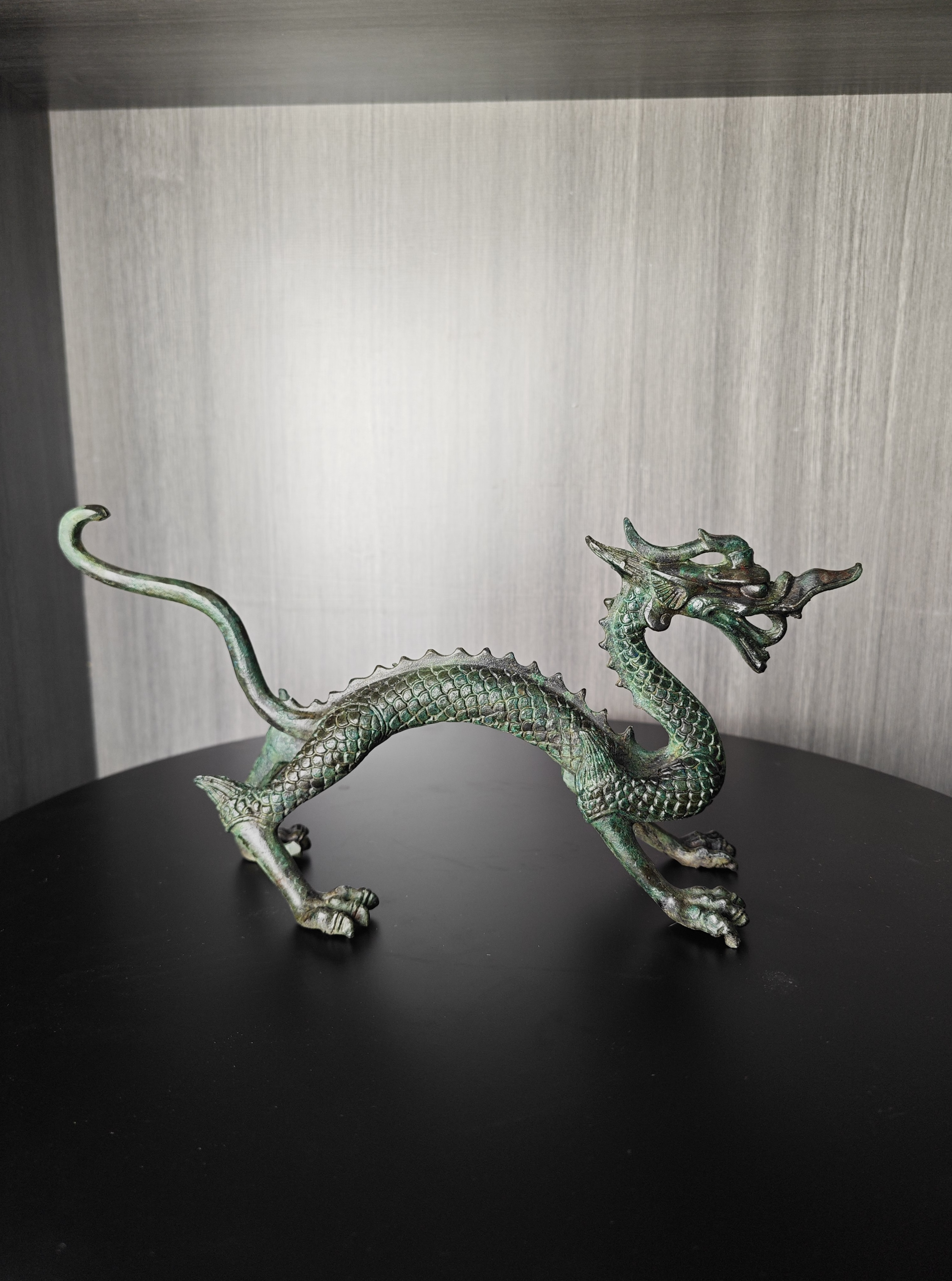 铜足龙古代青铜器铜龙摆件纯铜立龙手工新中式