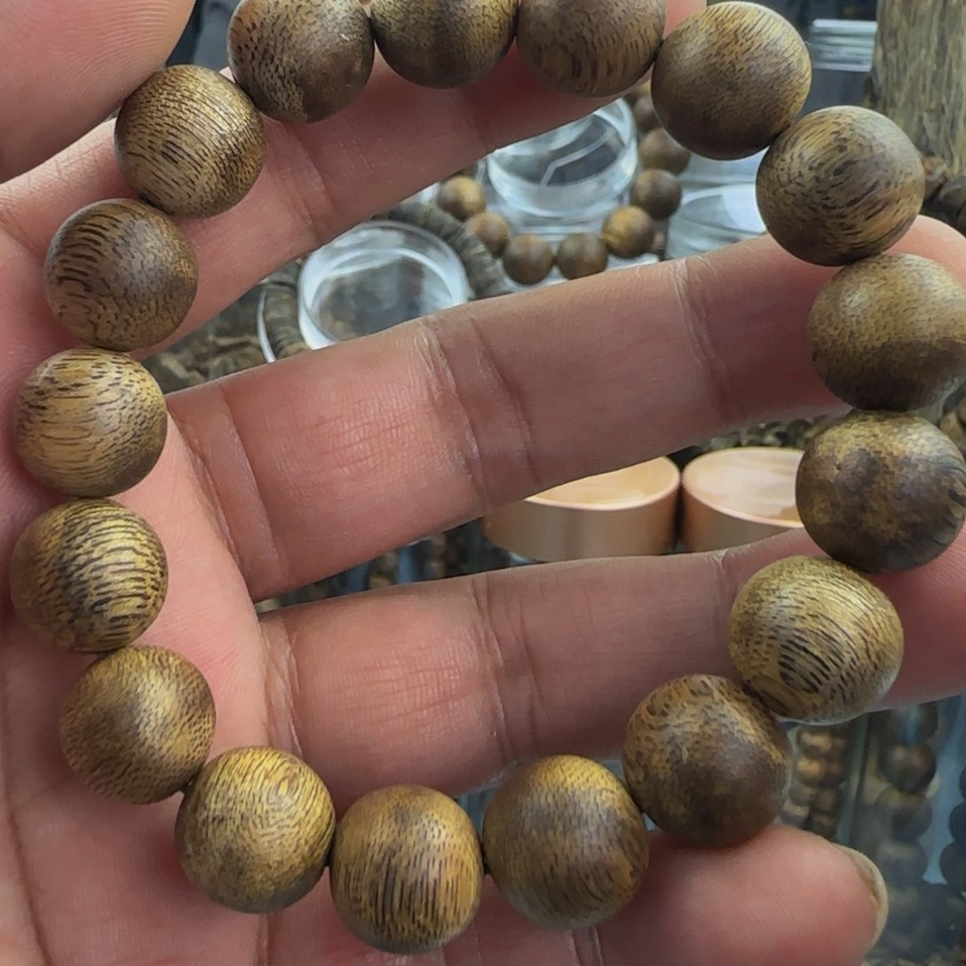 沉香手串卡1.3圆珠单圈