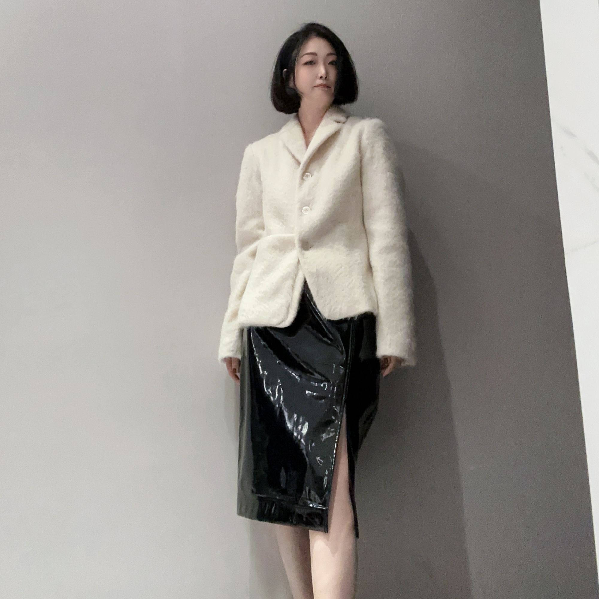 高级简约混纺毛料短款外套MC10662