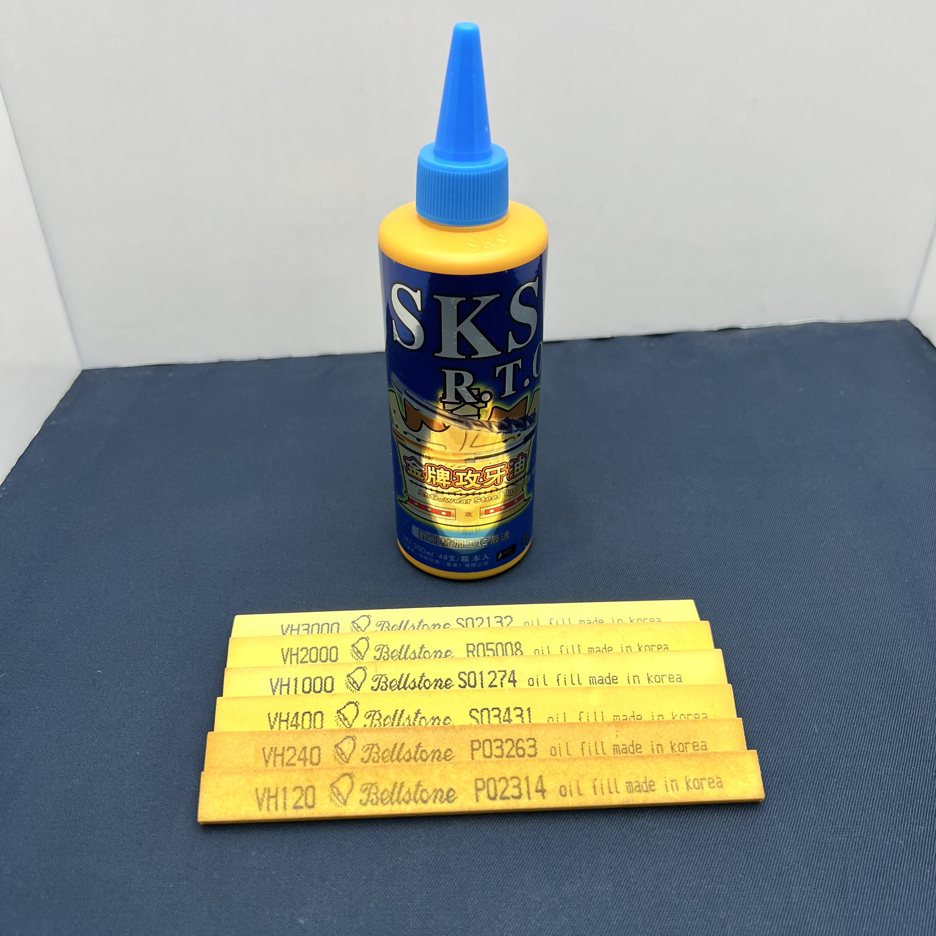 正品金钟油石6根+SKS切削液200ML1瓶 刀具研磨套装120目-3000目