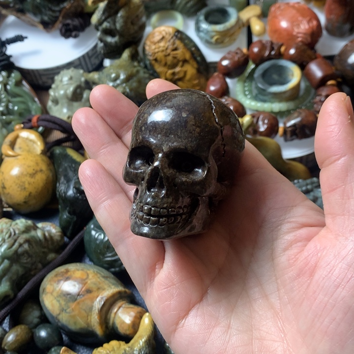 岫岩河磨玉（透闪石质玉）手链未镶嵌