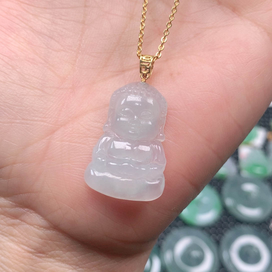 【闪购商品】翡翠吊坠(不含链)18K金镶嵌