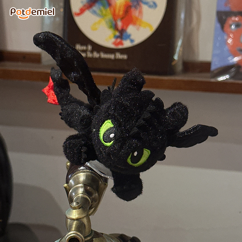 potdemiel环球正版驯龙高手系列夜煞炫酷毛绒车挂车载公仔