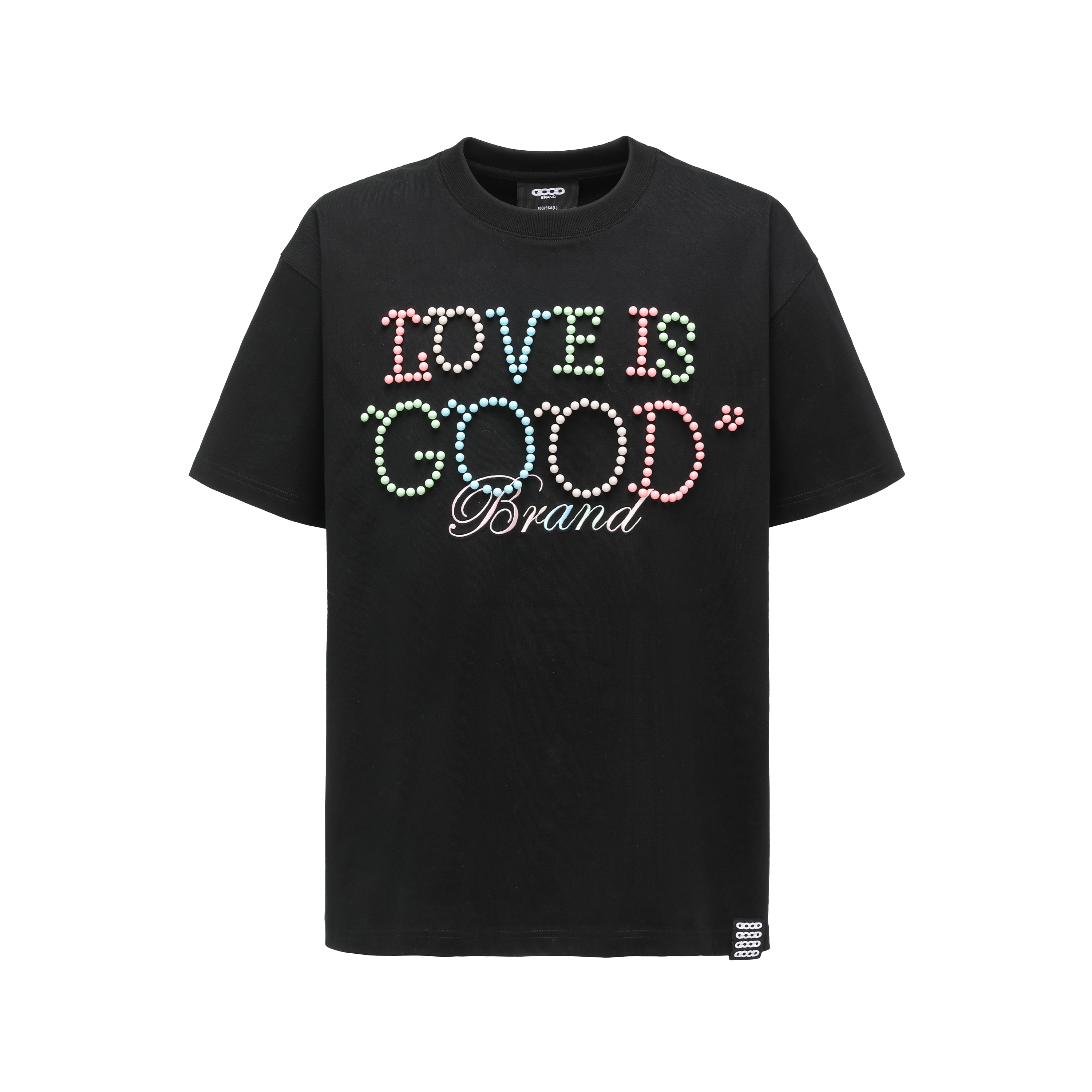 GOODBRAND 2025SS LOVEISGOOD马卡龙限定配色珍珠标语时尚短袖T恤