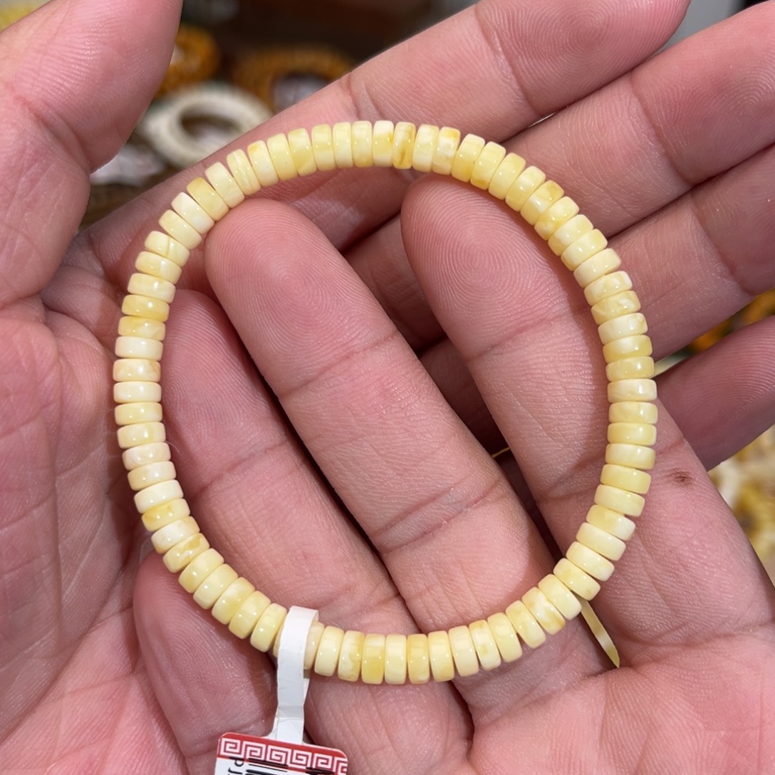 蜜蜡未镶嵌手链5.4mm