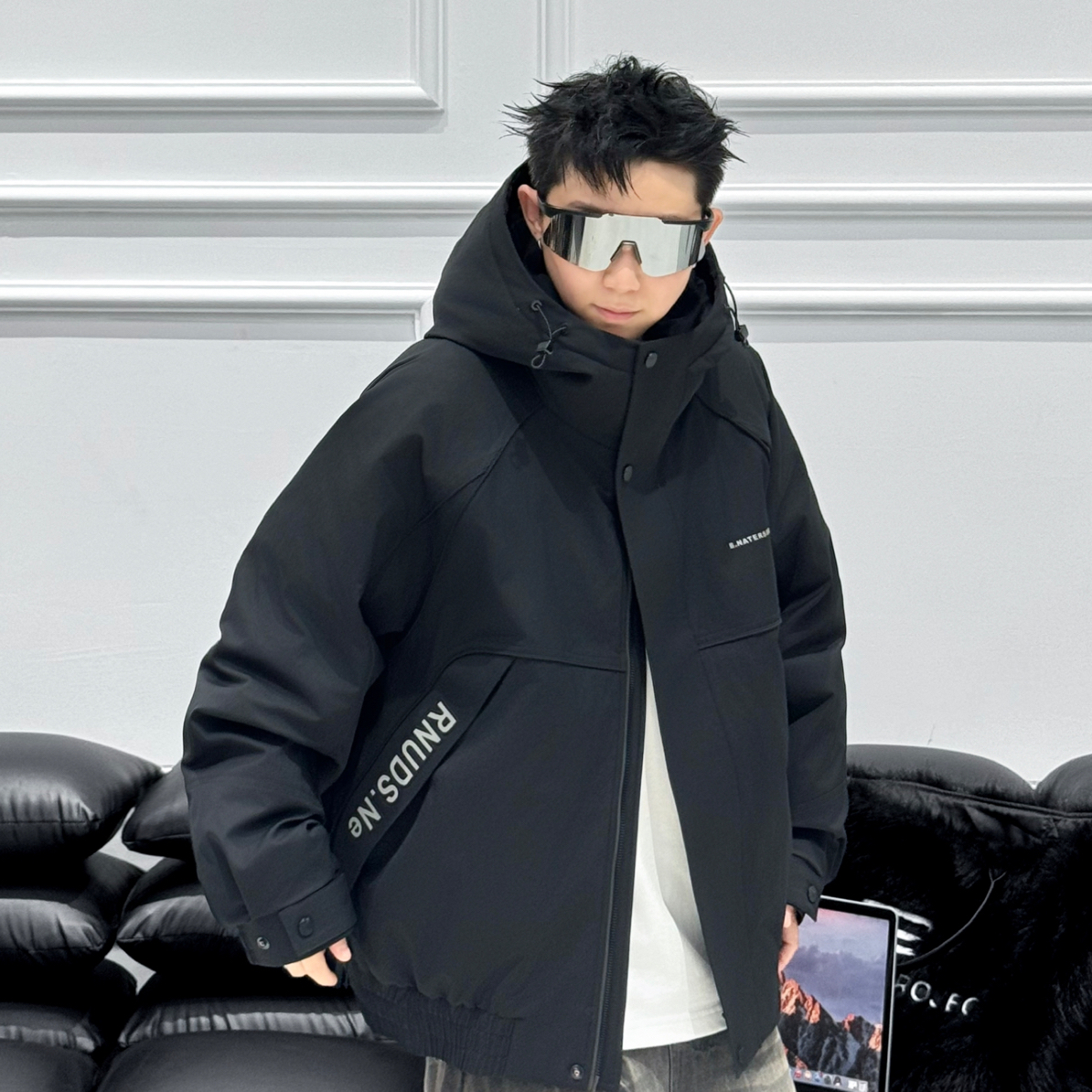 【009潮牌90绒羽绒冬季服】潮牌保暖防寒秋冬户外三防冲锋衣