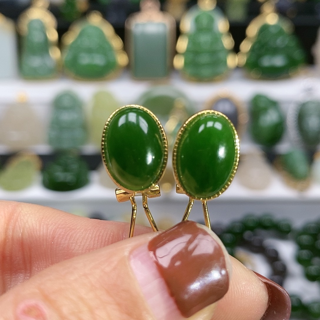 和田玉颈饰银S925镶嵌