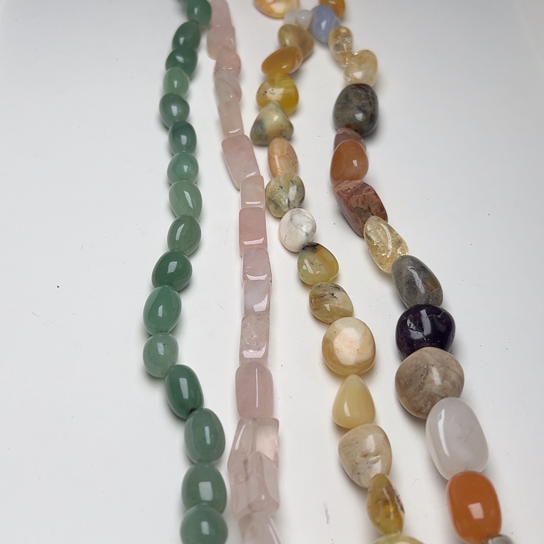 玛瑙/玉髓合金珠宝半成品Y52。天然多宝随形四条