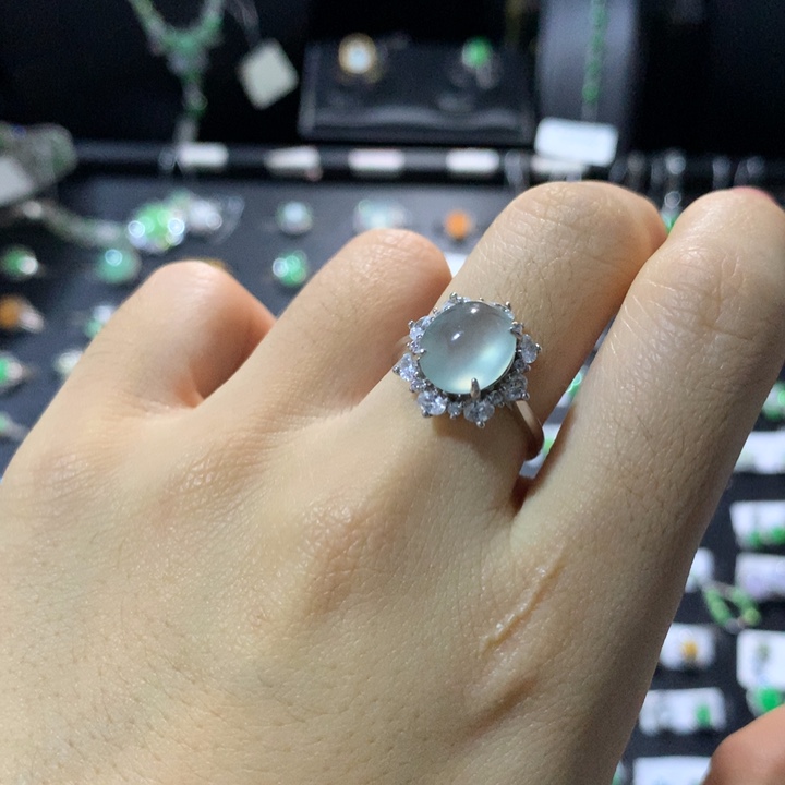 翡翠银S925镶嵌戒指