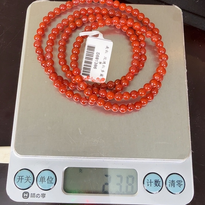 手链未镶嵌南红玛瑙卡4玫红双色多圈