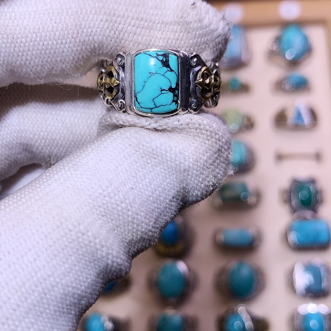 绿松石银S925镶嵌颈饰