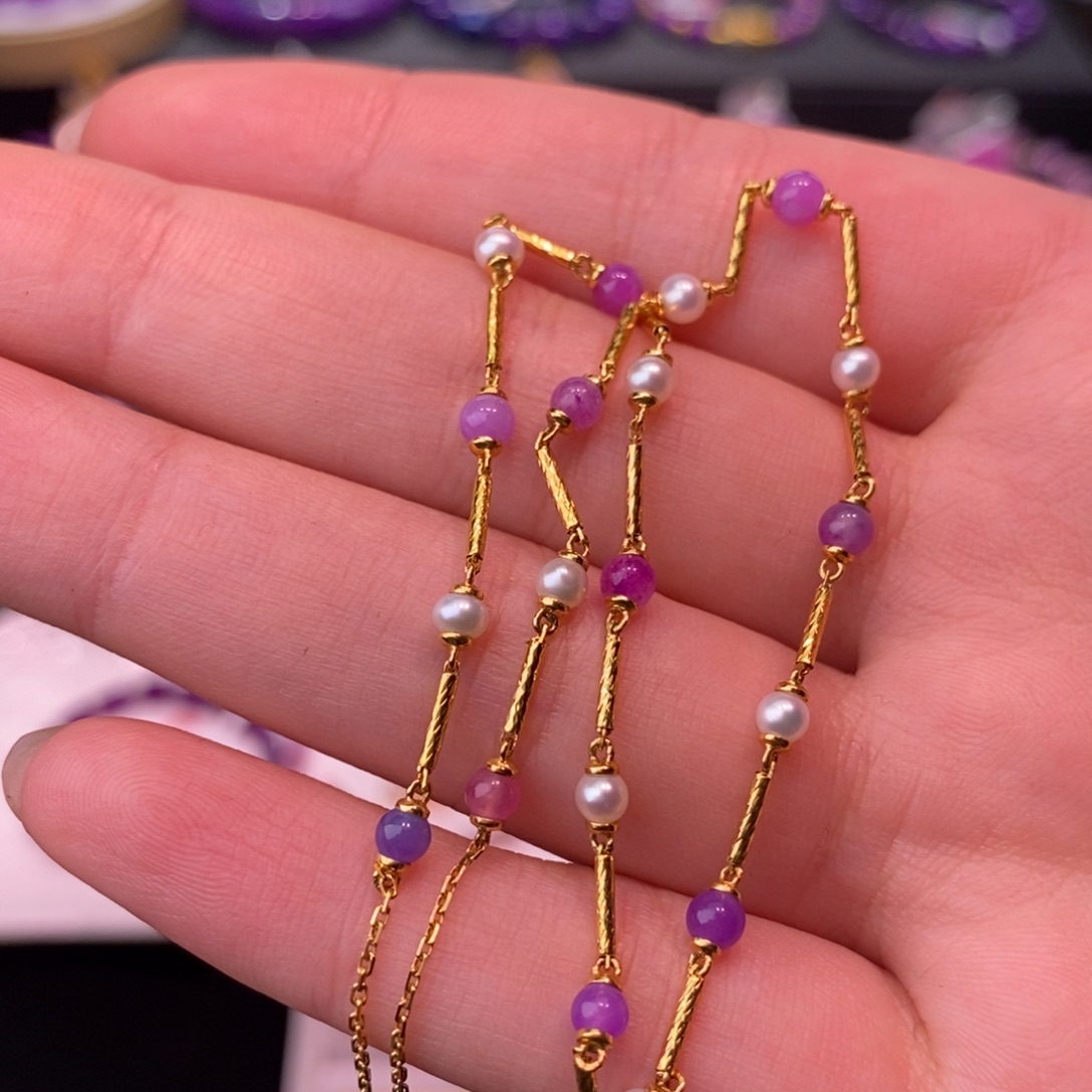 苏纪石（舒俱来）18K金镶嵌项链