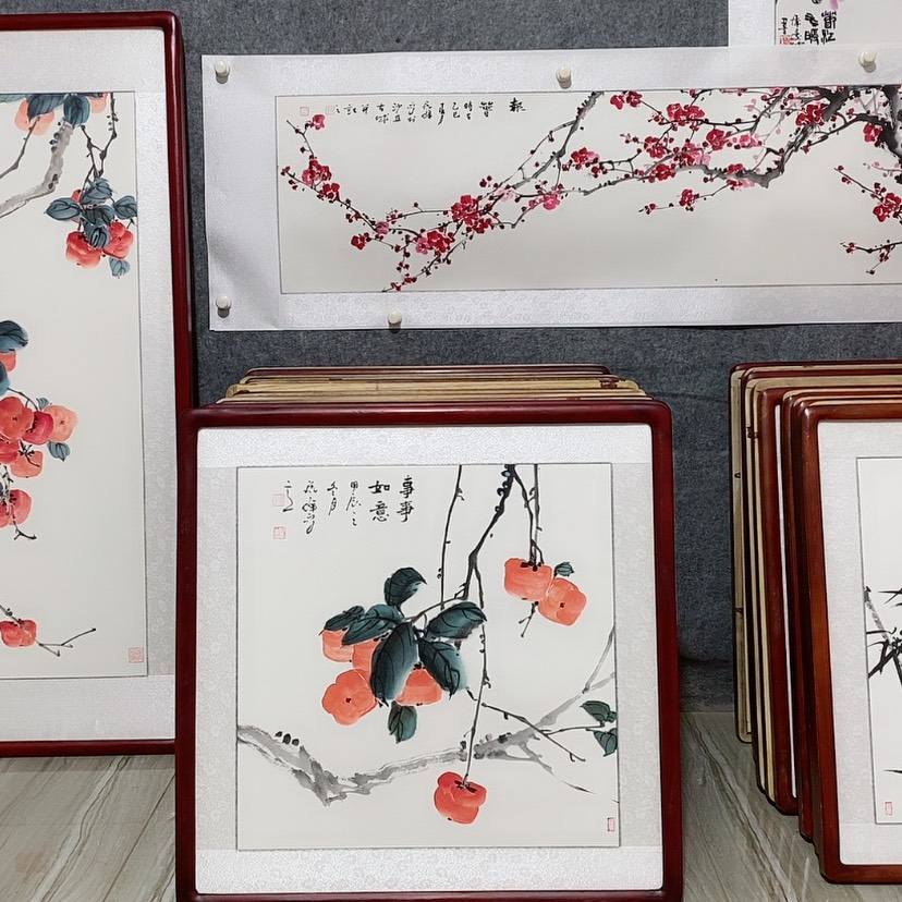 【闪购商品】国画书画作品带框65×65厘米