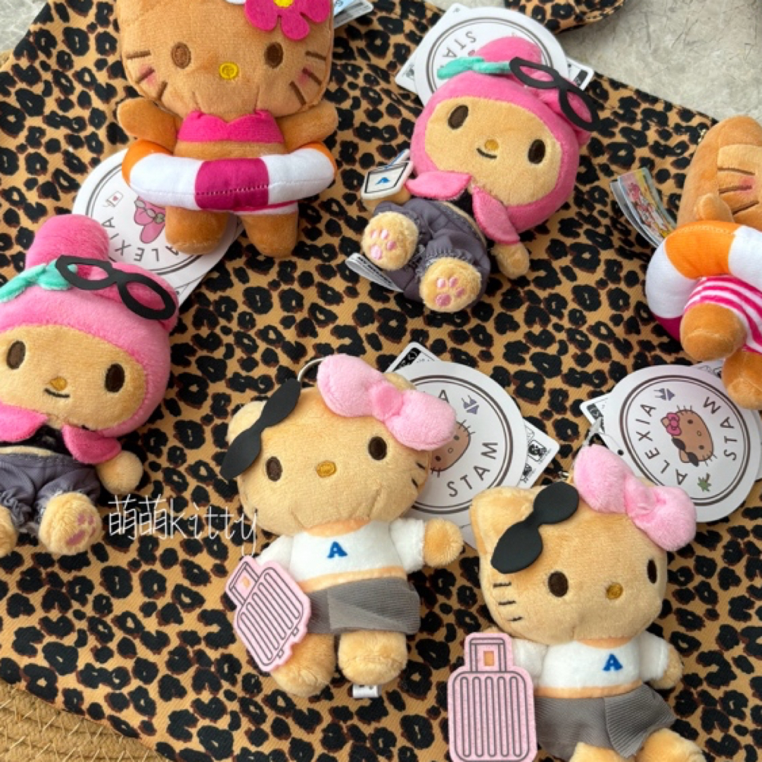 黑皮kitty系列合集沙滩黑皮泳圈kitty毛绒公仔挂件包挂