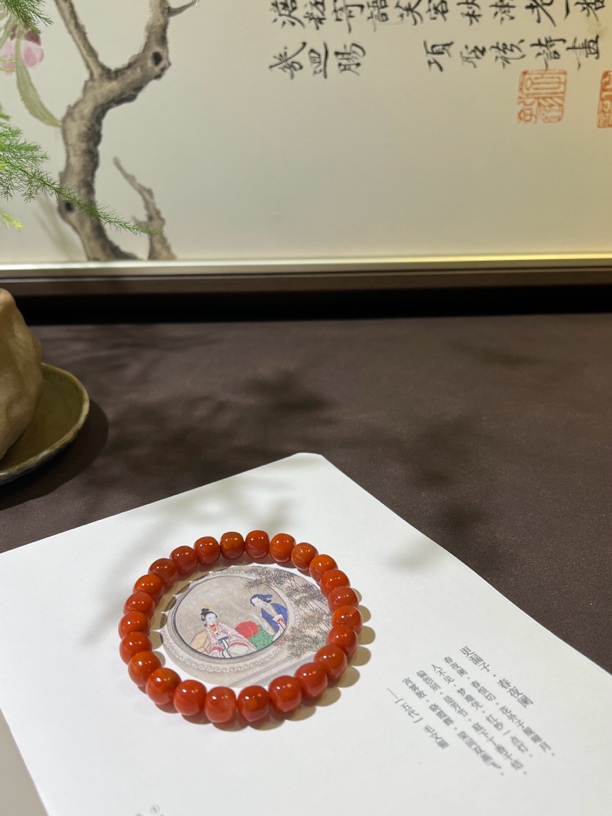 雾眉 天然南红玛瑙手串 老型珠 多样性发其一