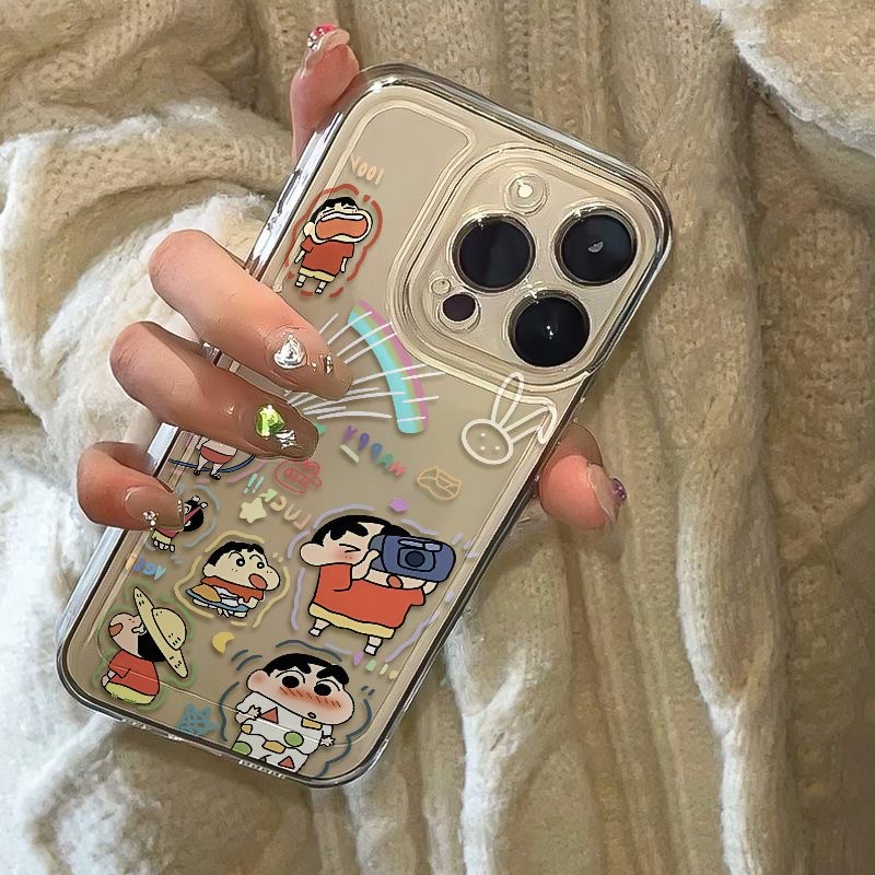 情侣创意可爱小新适用于苹果17/16/15/14/软四角加厚防摔手机壳