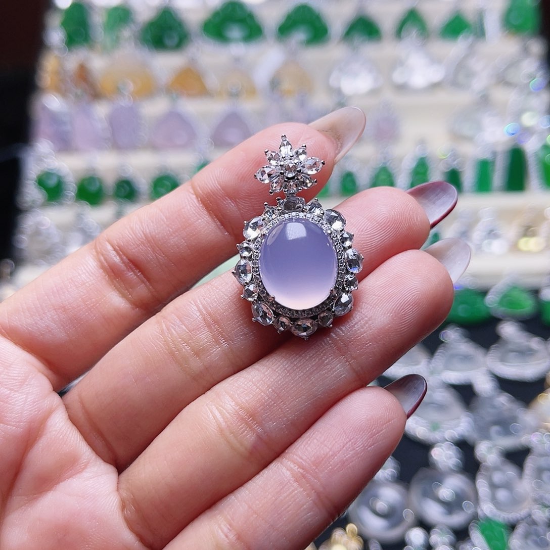 玛瑙/玉髓颈饰银S925镶嵌