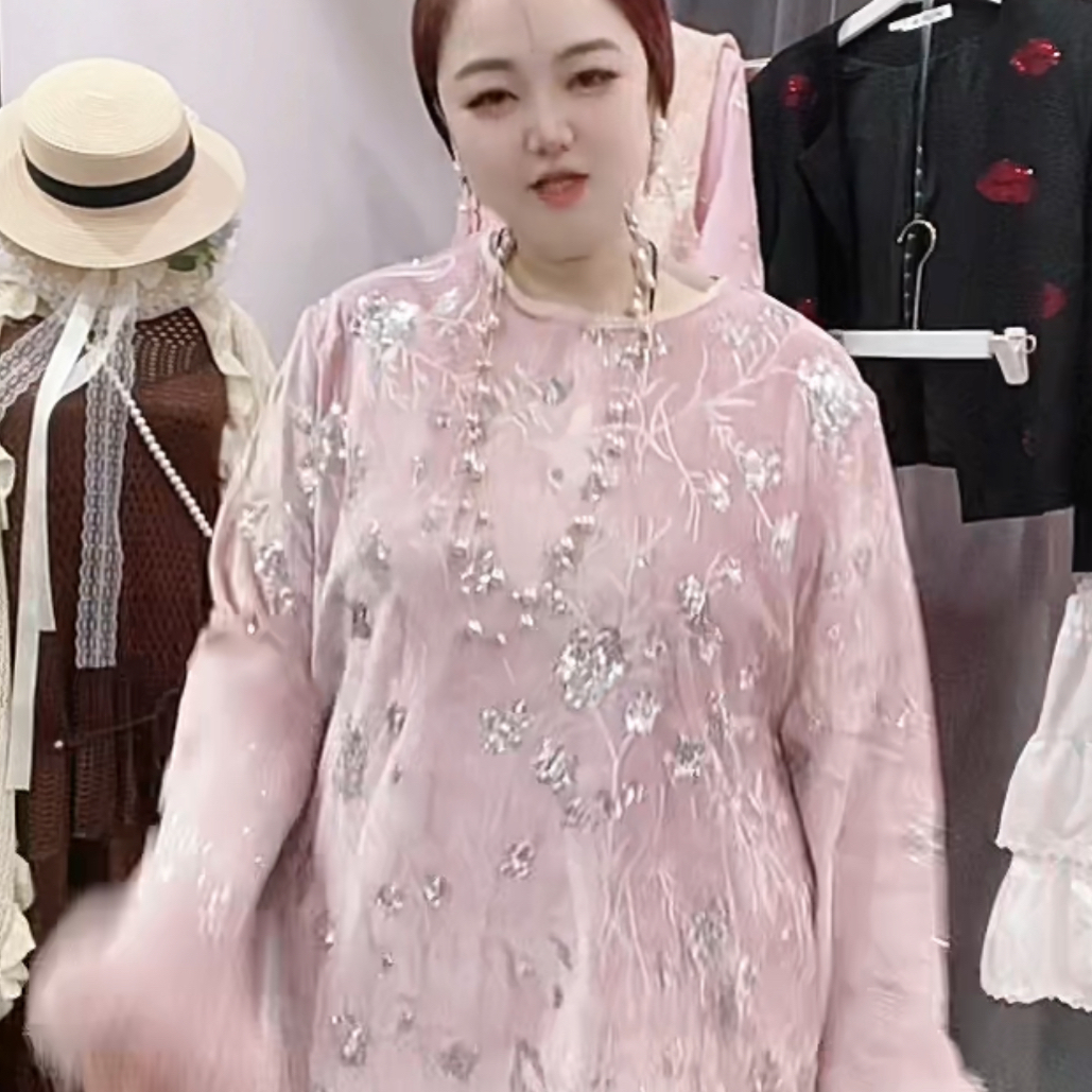 新中式国风早春穿搭高级感超好看富家千金粉色亮片丝绒唐装外套女