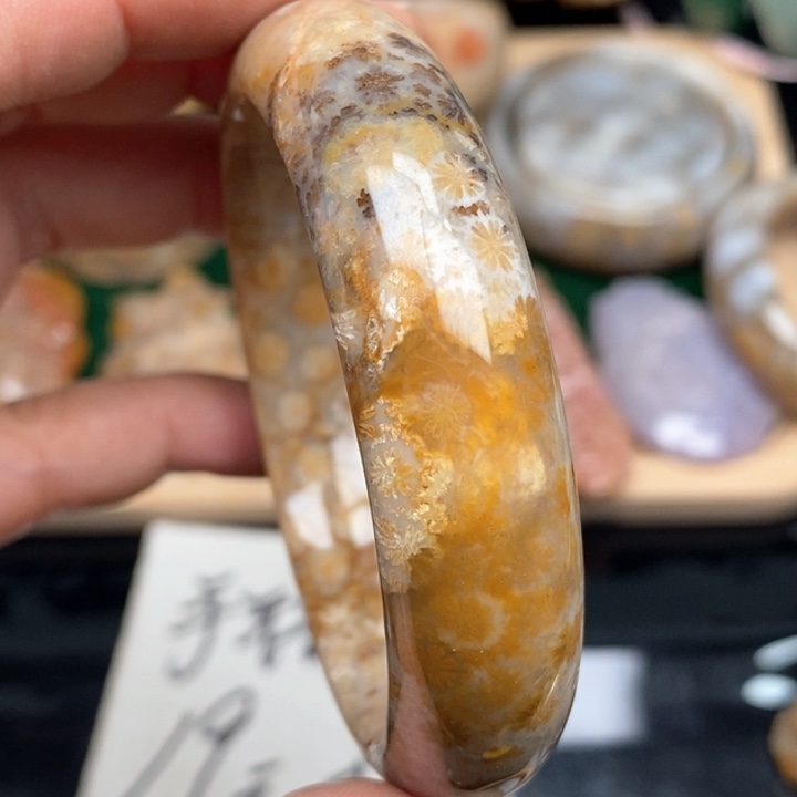 硅化珊瑚（珊瑚玉）手镯未镶嵌55